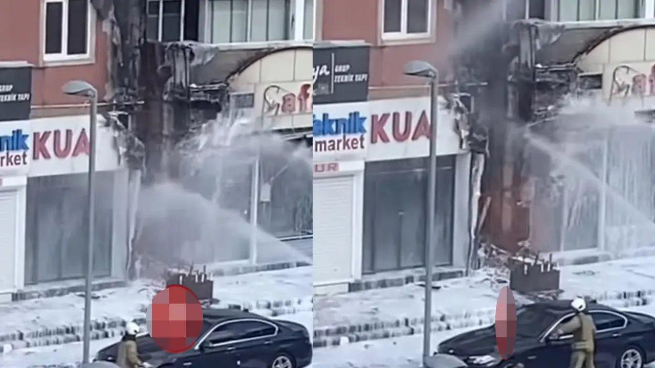 Başakşehir'deki radyo yayını yapan bir binada yangın çıktı