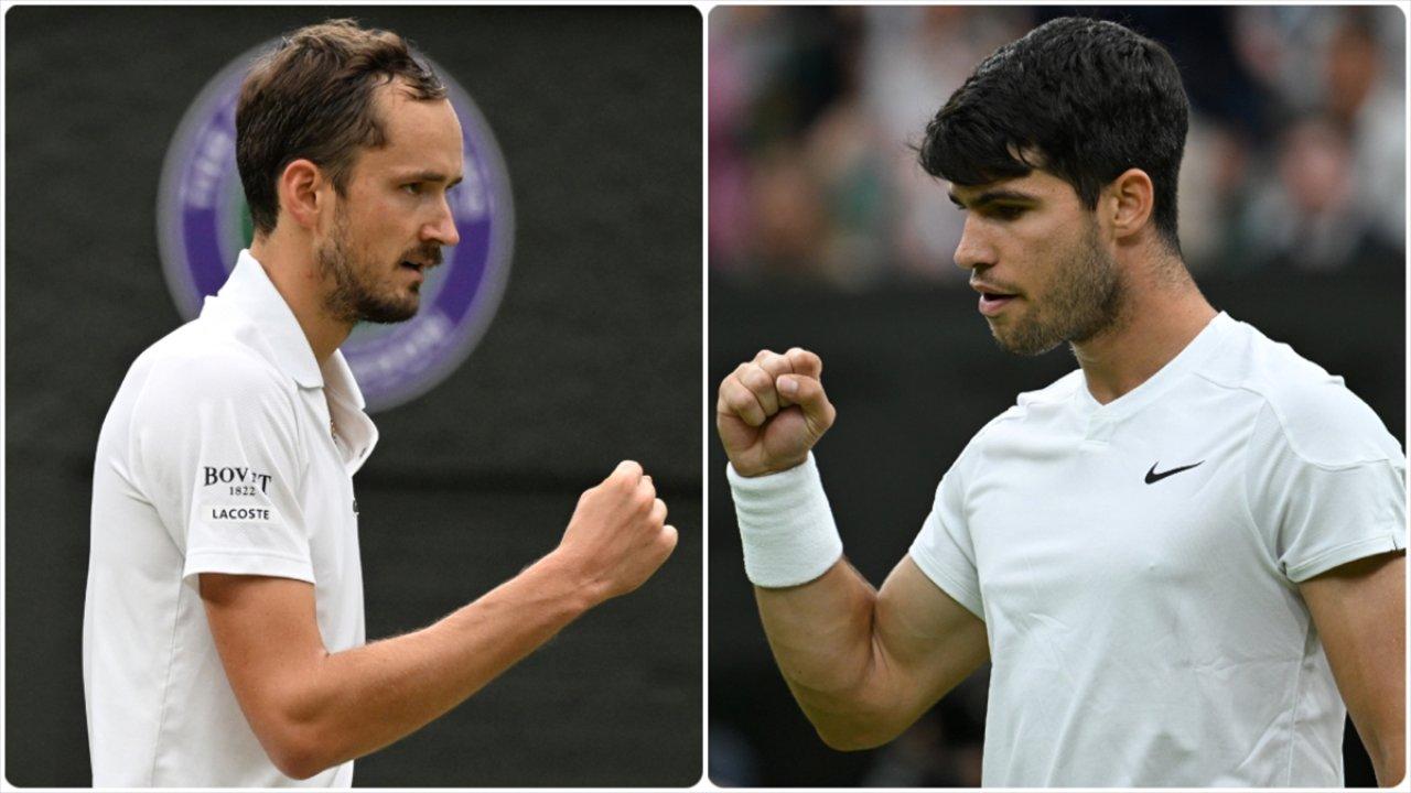 Alcaraz ve Medvedev, Wimbledon'da yarı finale çıktı