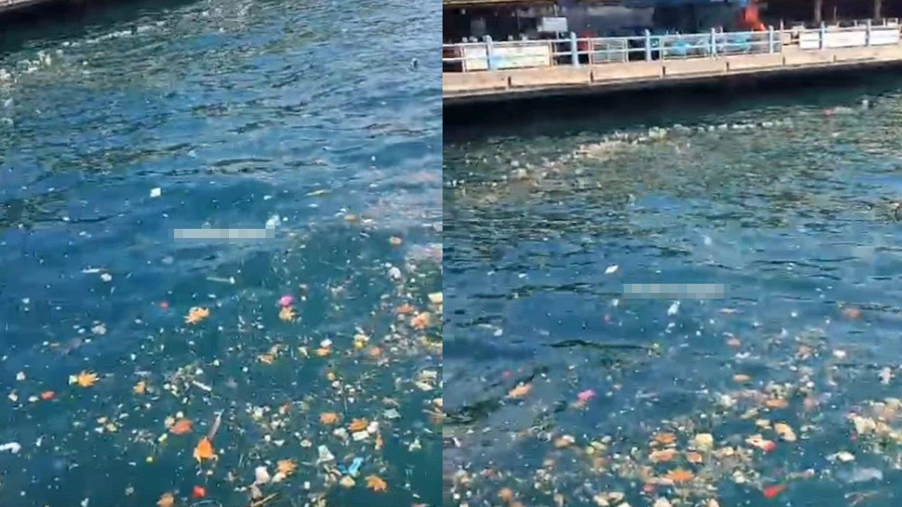 Eminönü'ndeki deniz kirliliği dikkat çekti