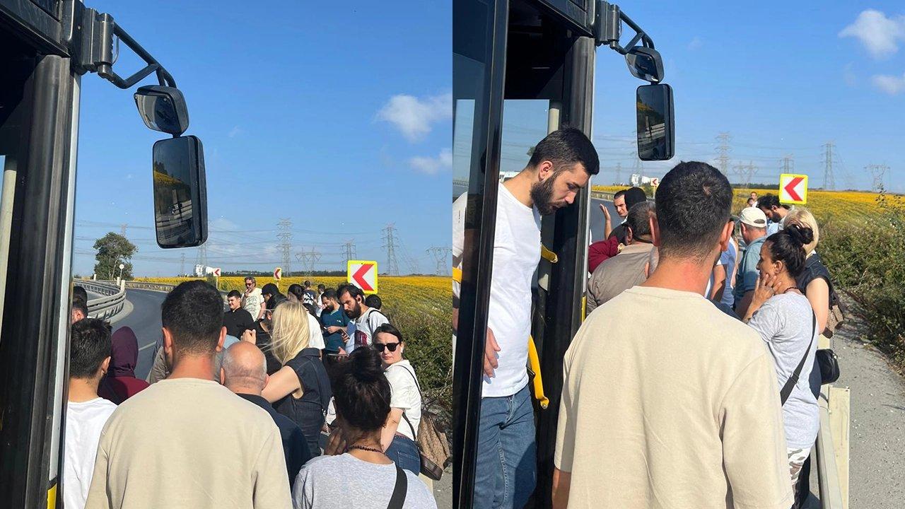 Sabah saatlerinde İETT arızası! Yolcular otoyol üzerinde mahsur kaldı