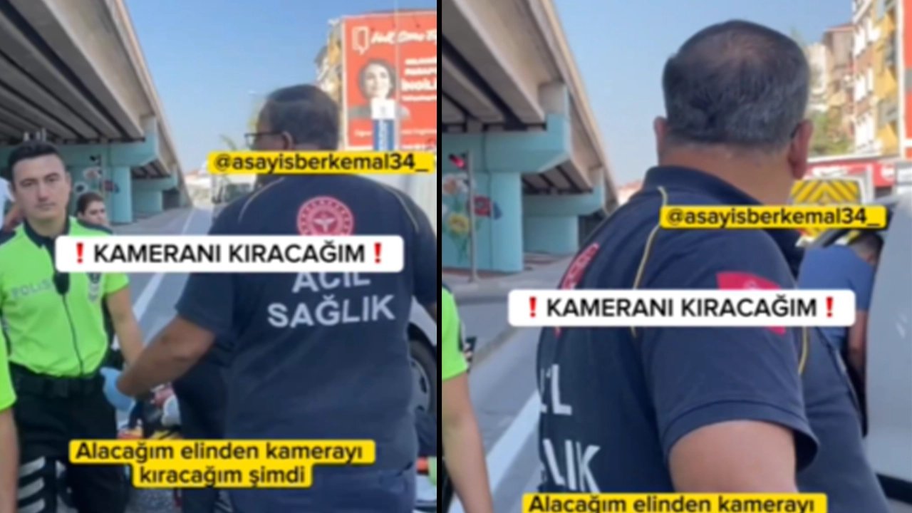 Kocaeli'de kaza olayını görüntüleyen basın mensubuna saldırı