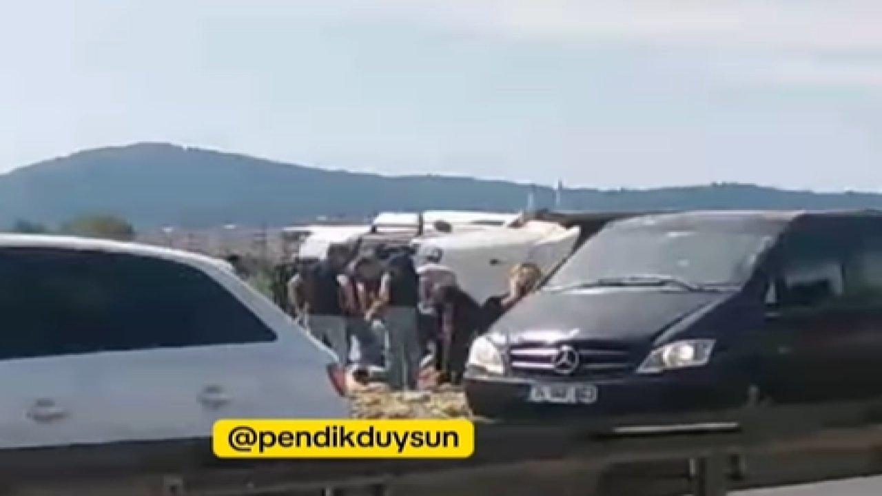 Pendik'te TEM otoyolu gişelerinde kaza: 1 kişi yaralandı