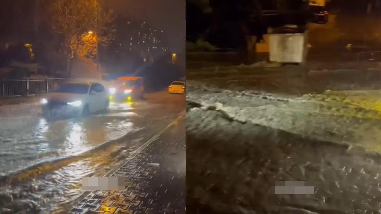 Aşırı yağış Esenyurt'ta sele neden oldu, yollar göle döndü