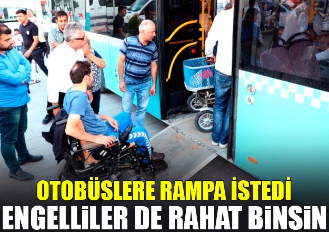 Engelliler de rahatça otobüse binsin