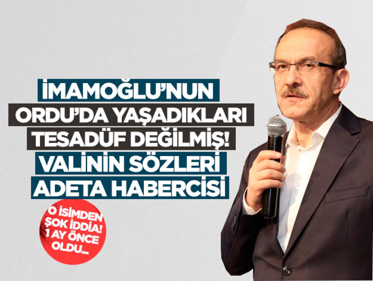 Ekrem İmamoğlu'nun Ordu'da yaşadıkları tesadüf değilmiş! Vali Yavuz'un o sözleri...