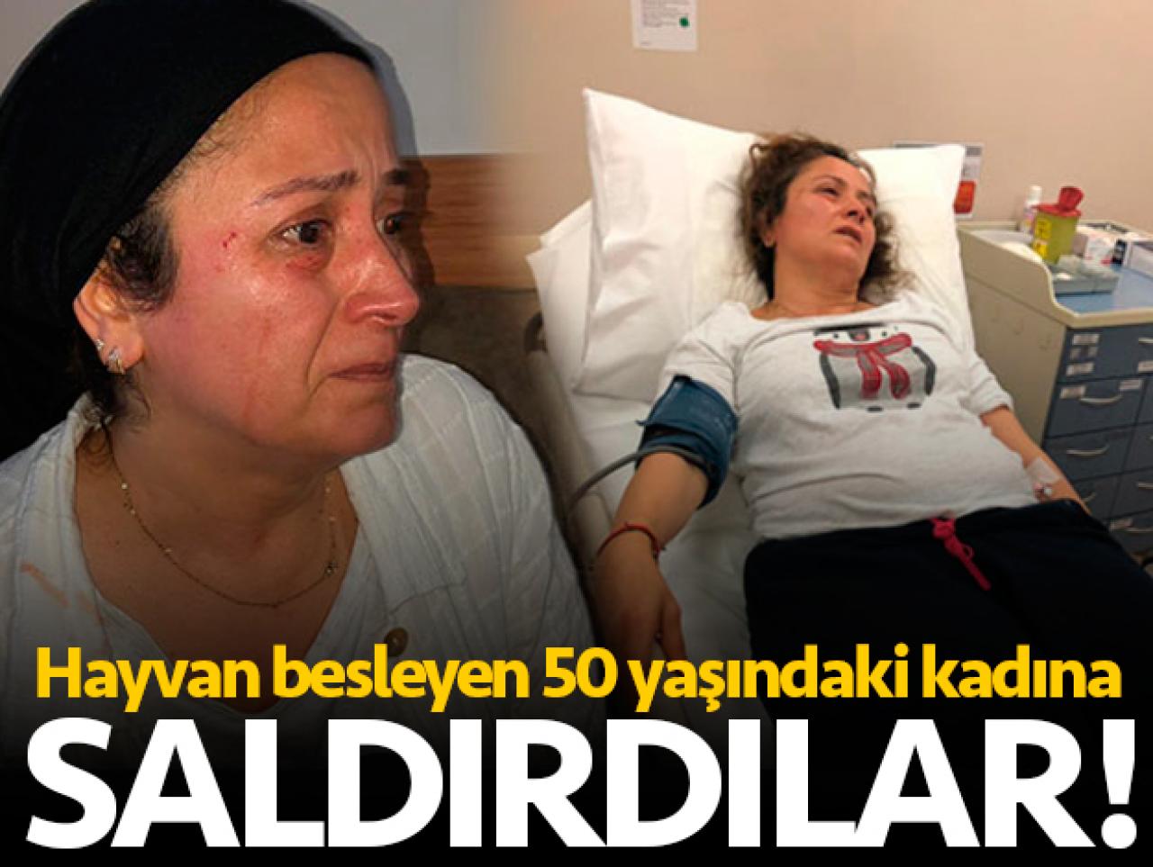 Hayvan besleyen kadını darp ettiler iddiası