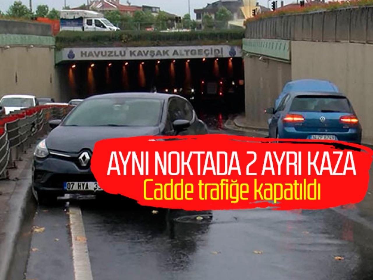 Bakırköy'de aynı noktadaki iki kaza caddeyi kapattırdı