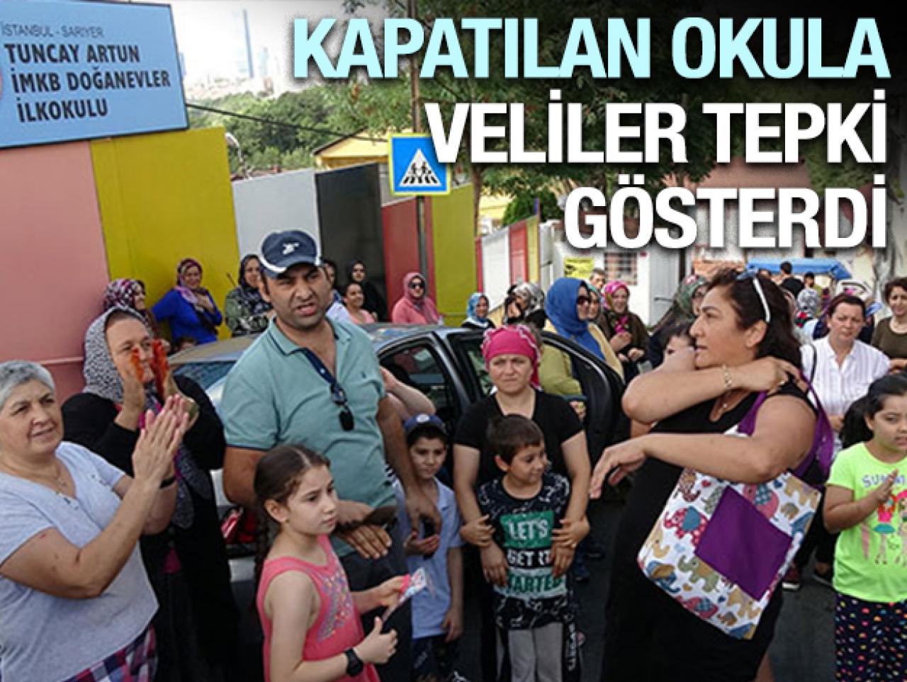 Sarıyer'de kapatılan okula veliler tepki gösterdi