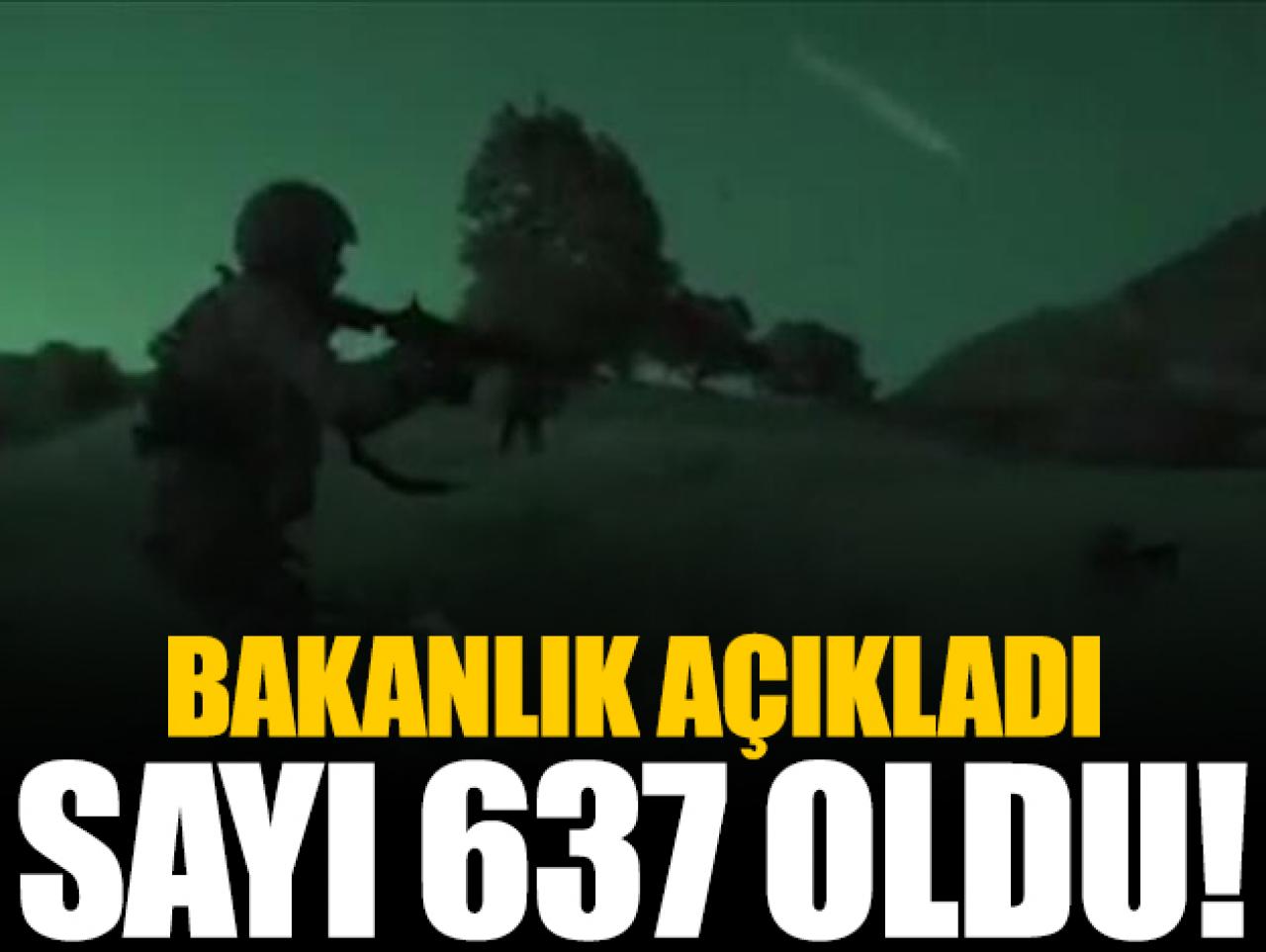 MSB açıkladı: Etkisiz hale getirilen terörist sayısı 637