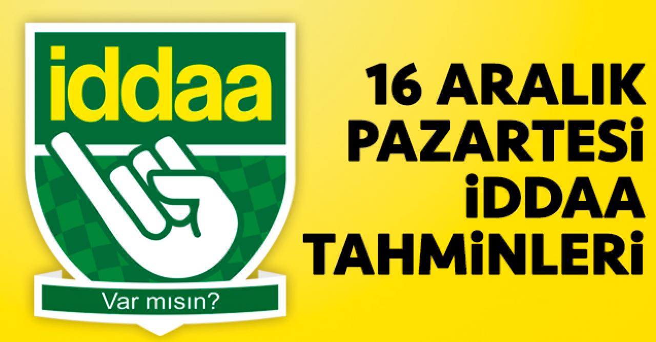 İddaa tahminleri ve programı - 16 Aralık Pazartesi (Süper Lig maçları)