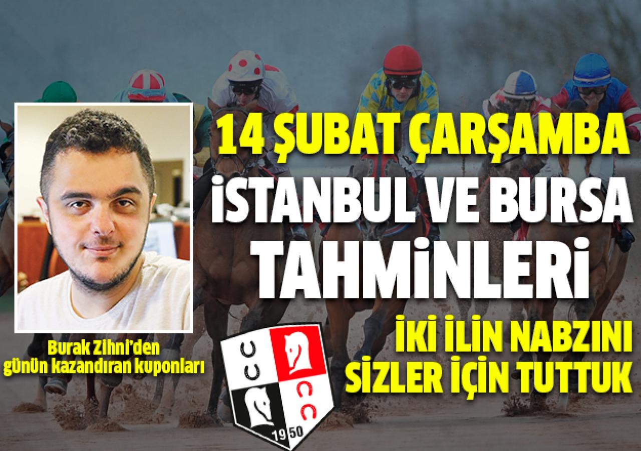 14 Şubat Çarşamba İstanbul ve Bursa At Yarışı Tahminleri - Altılı Ganyan Programı