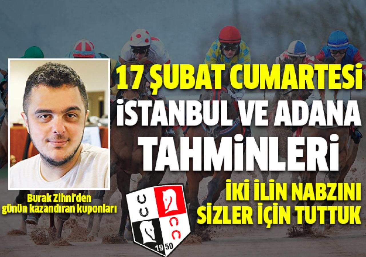 17 Şubat 2018 Cumartesi İstanbul ve Adana At Yarışı Tahminleri - Altılı Ganyan Bülteni