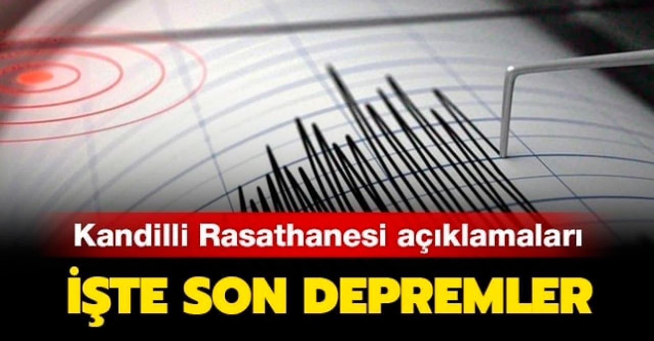 Kandilli Rasathanesi son depremler listesi - 23 Ocak Perşembe