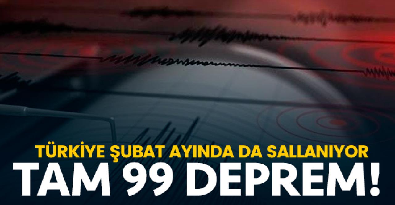 Türkiye'de tam 99 deprem! 1 Şubat deprem listesi