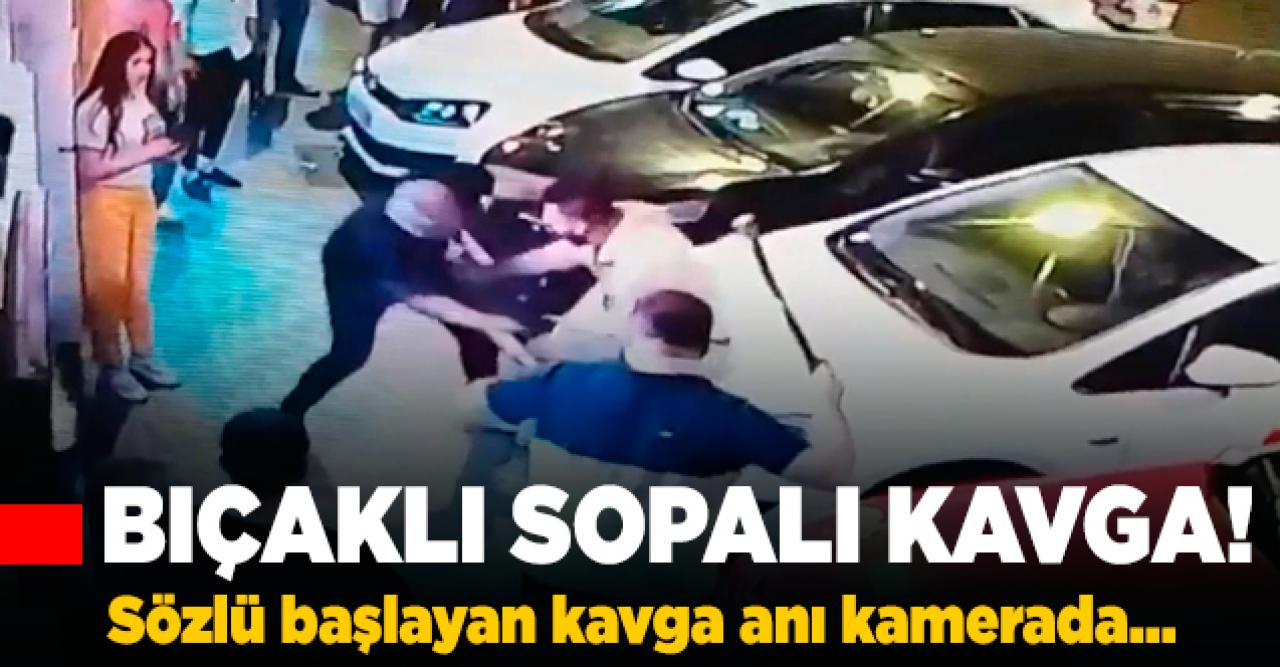 Beyoğlu'nda barda çıkan bıçaklı sopalı kavga kamerada