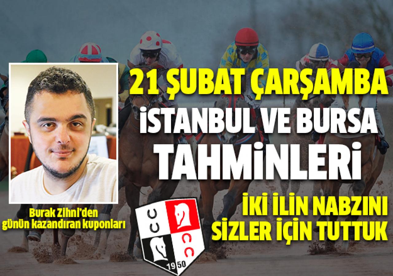 21 Şubat 2018 Çarşamba İstanbul ve Bursa At Yarışı Tahminleri - Altılı Ganyan Bülteni