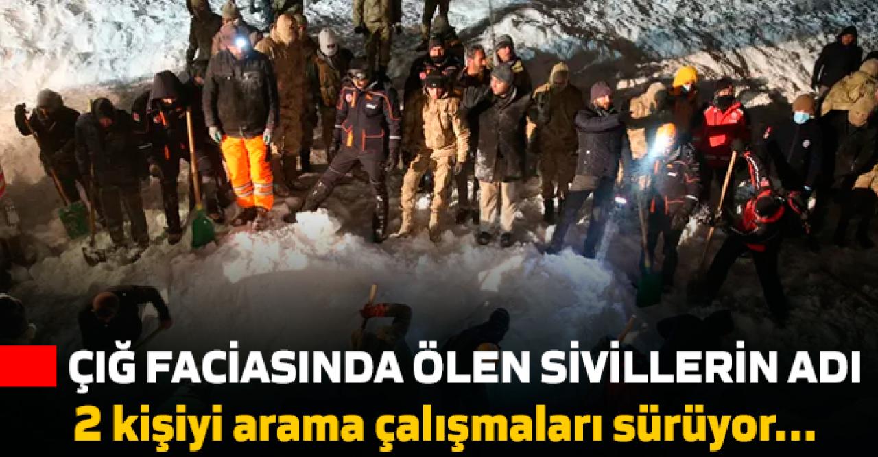 Çığ faciasında ölen sivillerin isimleri belli oldu!