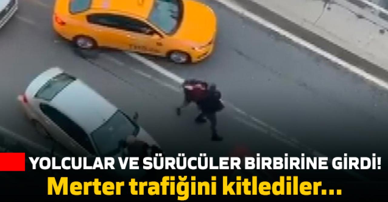 Merter'de trafikte yumruk yumruğa kavga