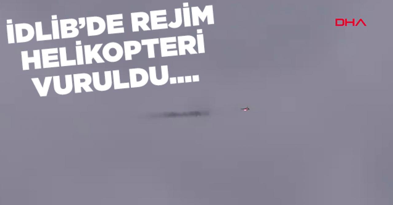 İdlib'de rejim helikopteri vuruldu