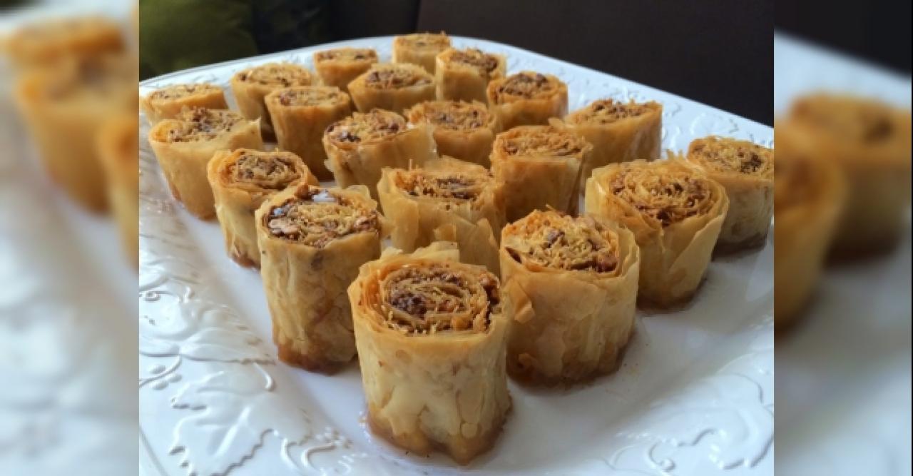 Gelinim Mutfakta baklava yufkasında tel kadayıf sarma tarifi, malzemeleri ve tarifi