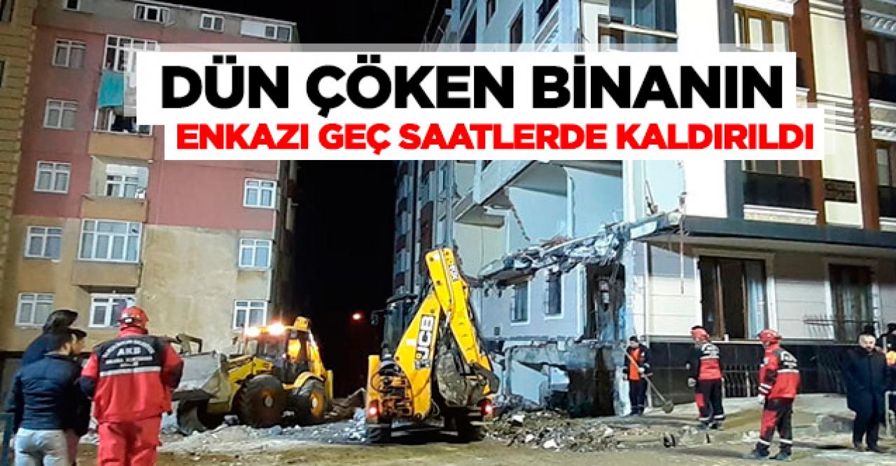 Bahçelievler'de çöken binanın enkazı gece saatlerinde kaldırıldı