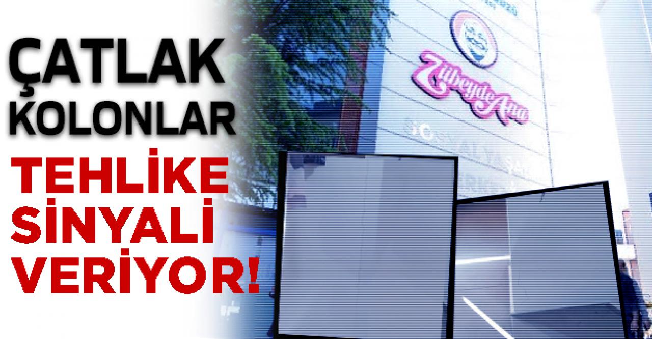 Çatlak kolonları tehlike saçıyor!  Zübeyde Ana Sosyal Yaşam Merkezi'nin kolonları çatladı...