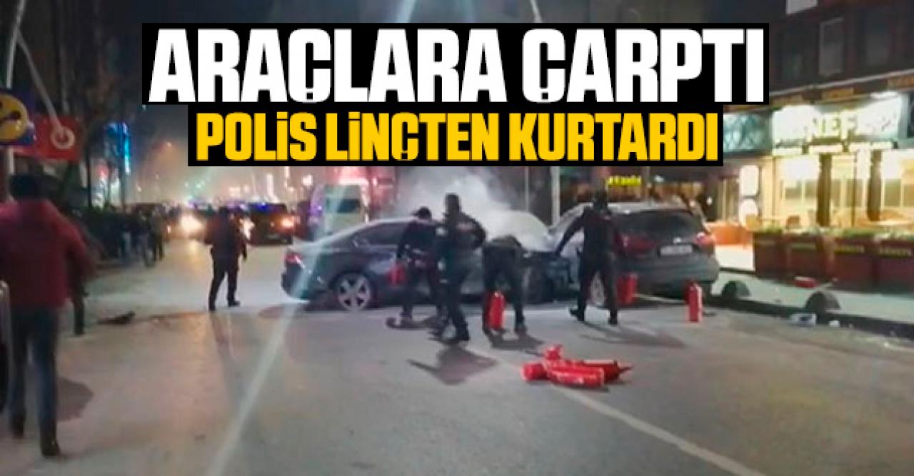 Sultangazi'de araçlara çarpan sürücüyü linçten polis kurtardı