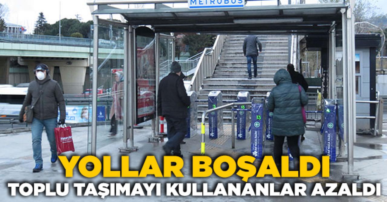 Trafikte yoğunluk ve toplu taşıma kullanan kişi sayısı azaldı