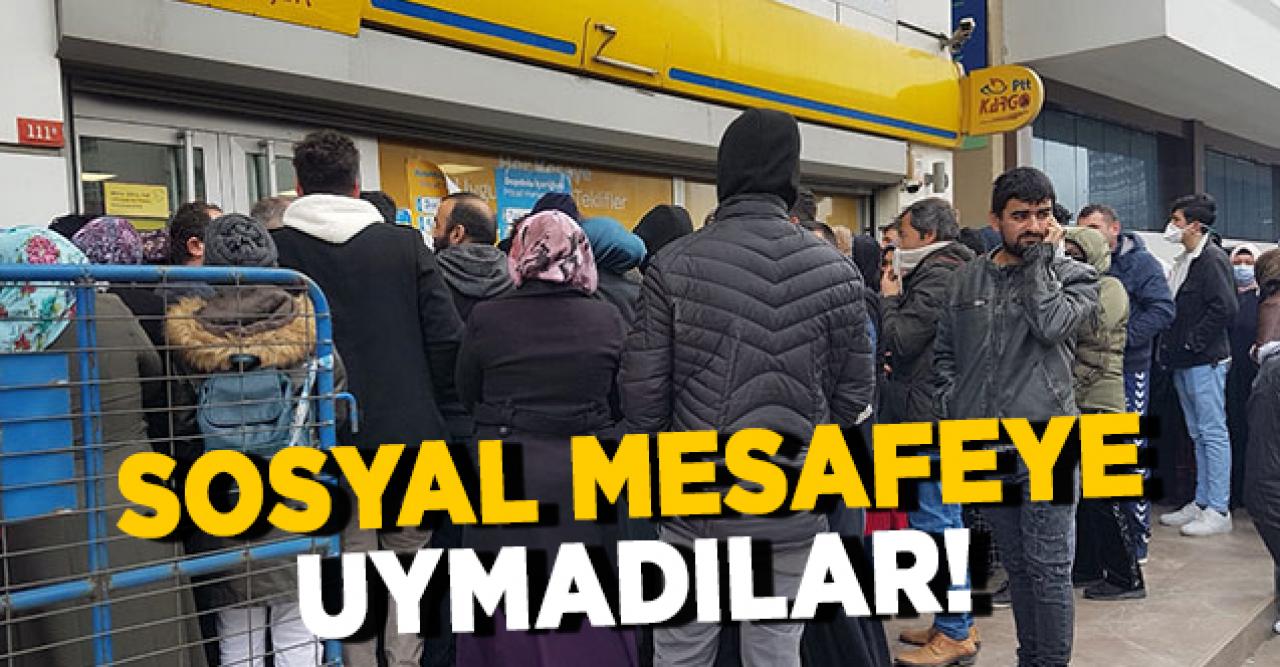 PTT şubelerinde ikramiye bekleyen vatandaşlar sosyal mesafeyi tanımadı