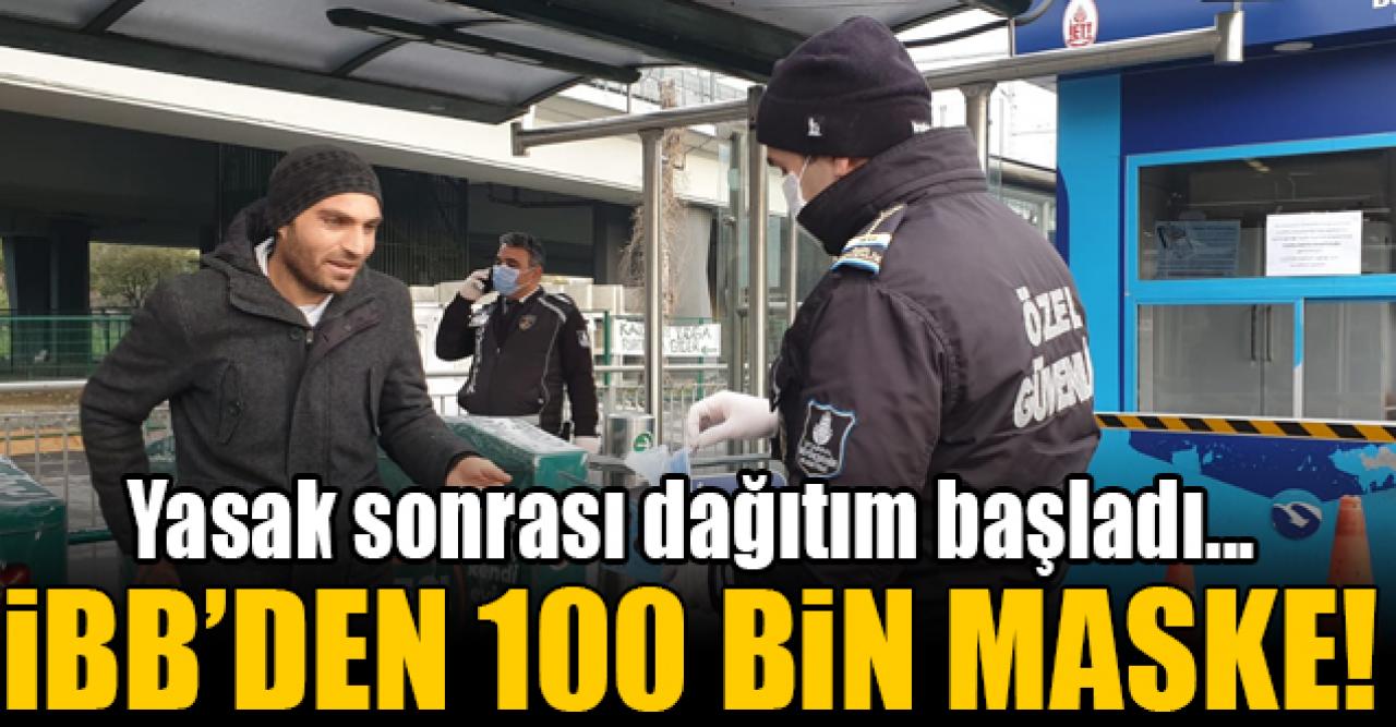 Toplu ulaşım araçlarını kullanan vatandaşlara İstanbul Büyükşehir Belediyesi'nden 100 bin maske