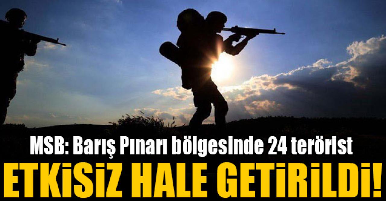 Barış Pınarı bölgesinde 24 terörist etkisiz hale getirildi