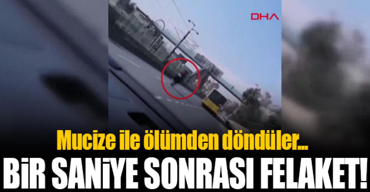 Sultangazi'deki motor kazasında şoke eden görüntü! Ölümden son anda kurtuldular