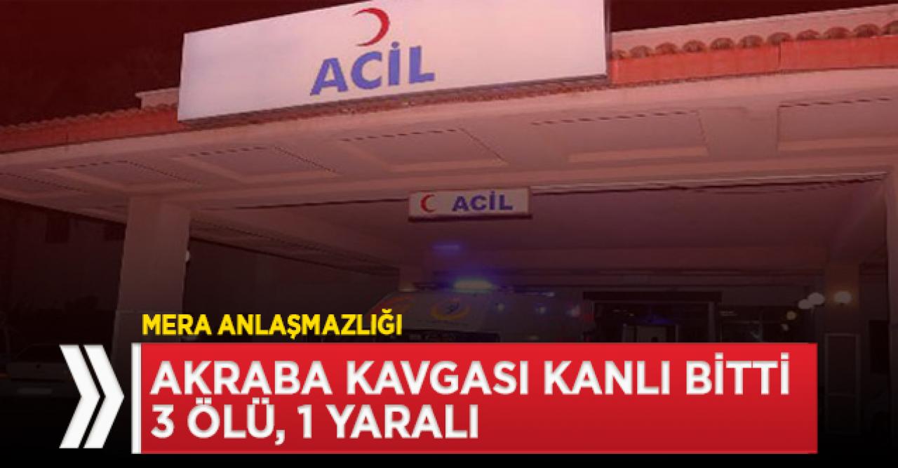 Akrabalar birbirine girdi... 3 ölü, 1 yaralı!