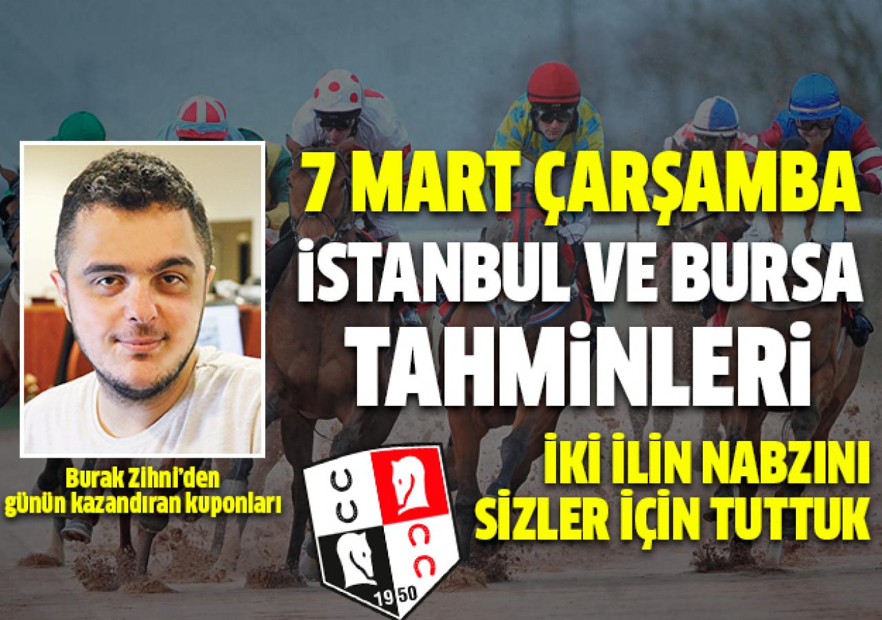 7 Mart 2018 Çarşamba İstanbul ve Bursa At Yarışı Tahminleri - Altılı Ganyan Bülteni