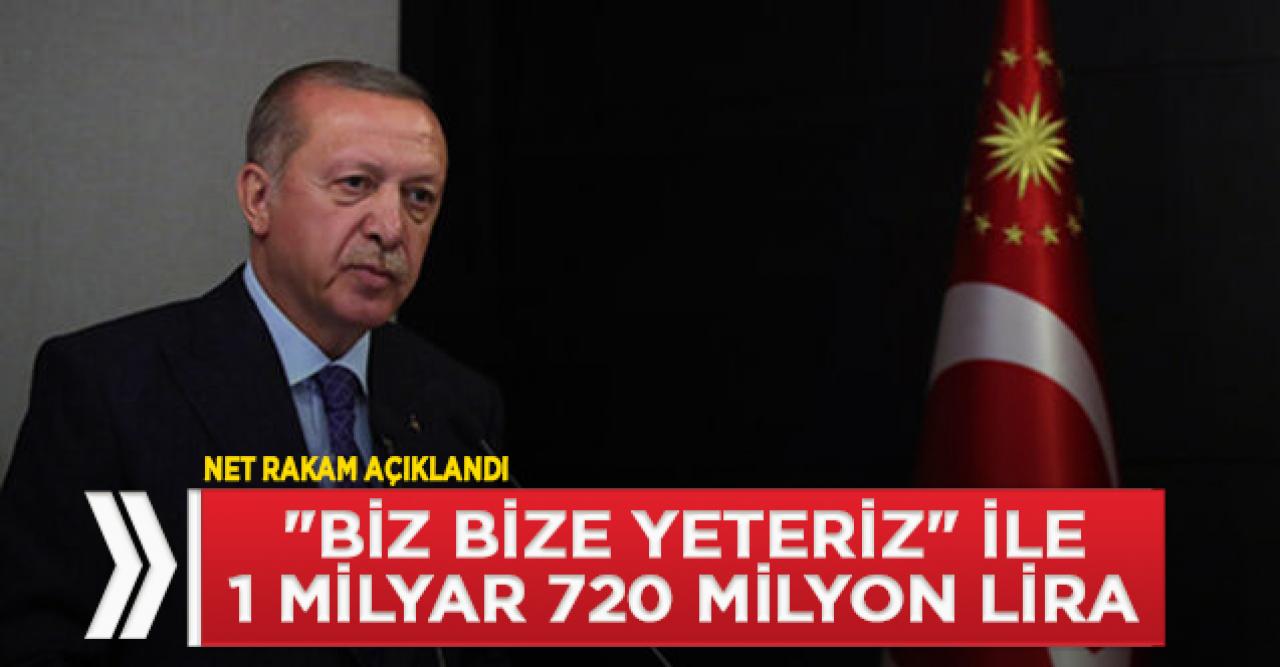 "Biz Bize Yeteriz" kampanyasında 1 milyar 720 milyon lira toplandı