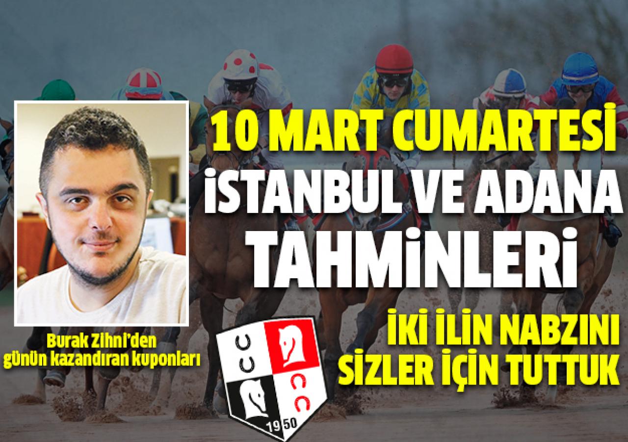 10 Mart 2018 Cumartesi İstanbul ve Adana At Yarışı Tahminleri - Altılı Ganyan Bülteni