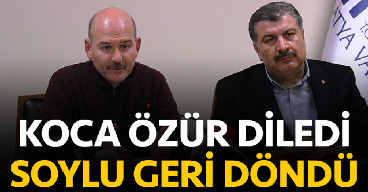 Koca özür diledi, Soylu istifayı geri aldı