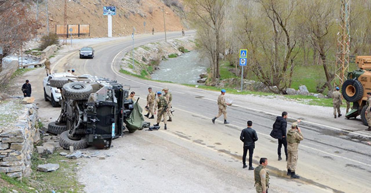 Van'da devrilen askeri araçta 6 asker yaralandı