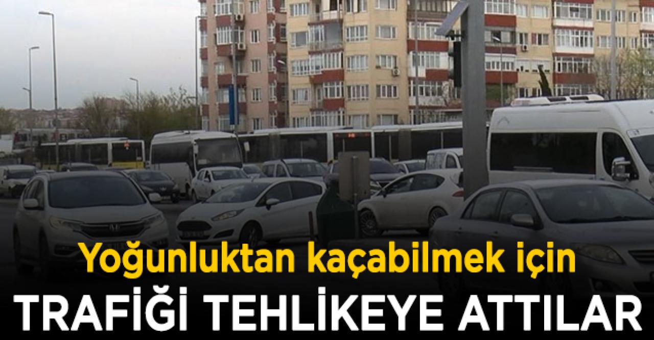 Küçükçekmece'de yoğunluğu görenler trafik kurallarını hiçe saydı