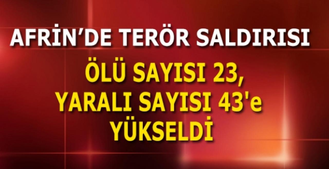 Afrin'de bomba yüklü tankerle terör saldırısı! Ölü sayısı 23'e yükseldi