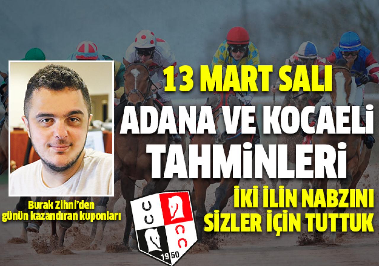 13 Mart 2018 Salı Kocaeli ve Adana At Yarışı Tahminleri - Kazandıran Kuponlar Burada