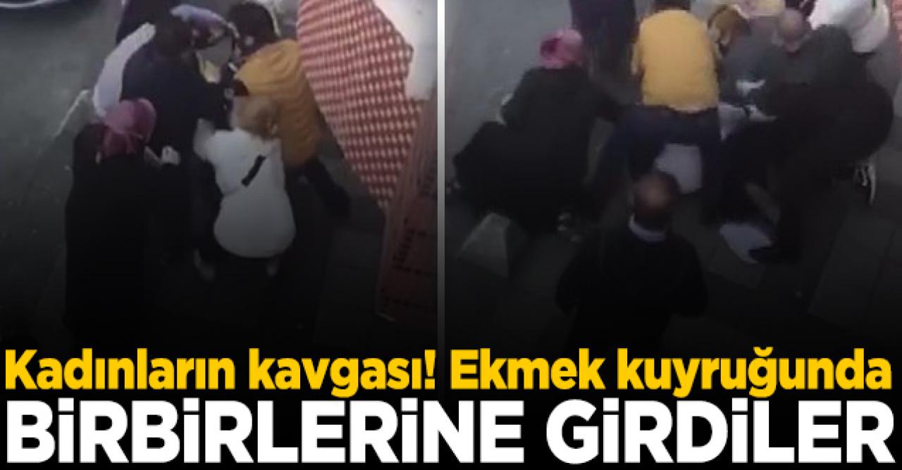 Ümraniye'de kadınların kavgası! Ekmek kuyruğunda birbirlerine girdiler