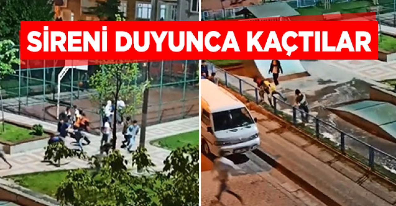 Sokağa çıkma yasağına uymayan çocuklar polisi görünce kaçtı