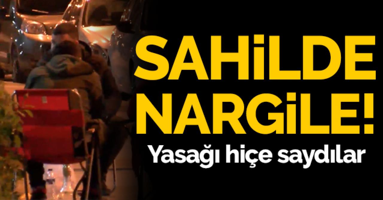 Yasağı hiçe sayıp sahilde nargile içtiler