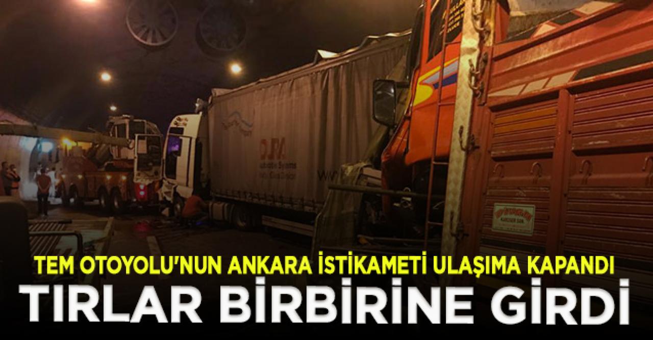 5 TIR çarpıştı, yol trafiğe kapandı