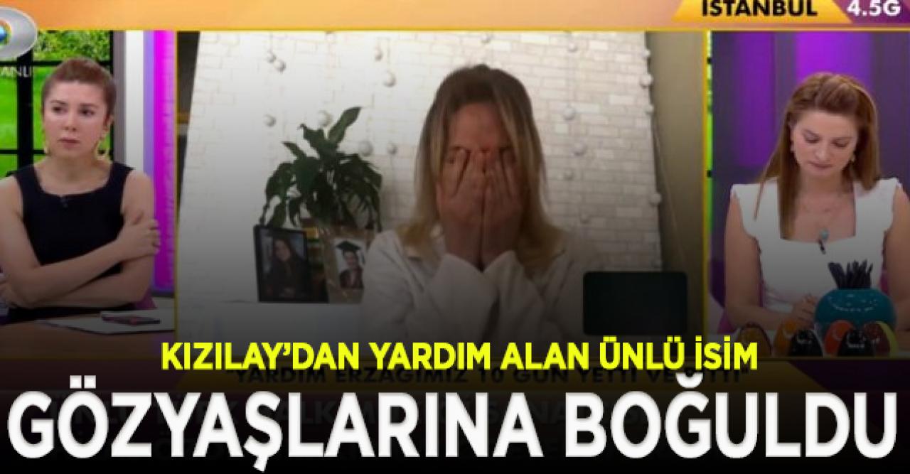 Kızılay'dan yardım alan Hilal Özdemir canlı yayında gözyaşlarına boğuldu