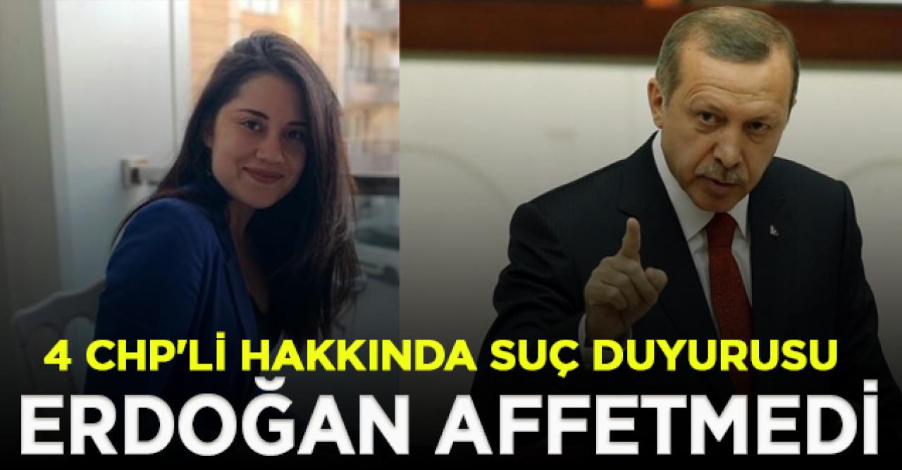 Cumhurbaşkanı Erdoğan'dan 4 CHP'li hakkında suç duyurusu