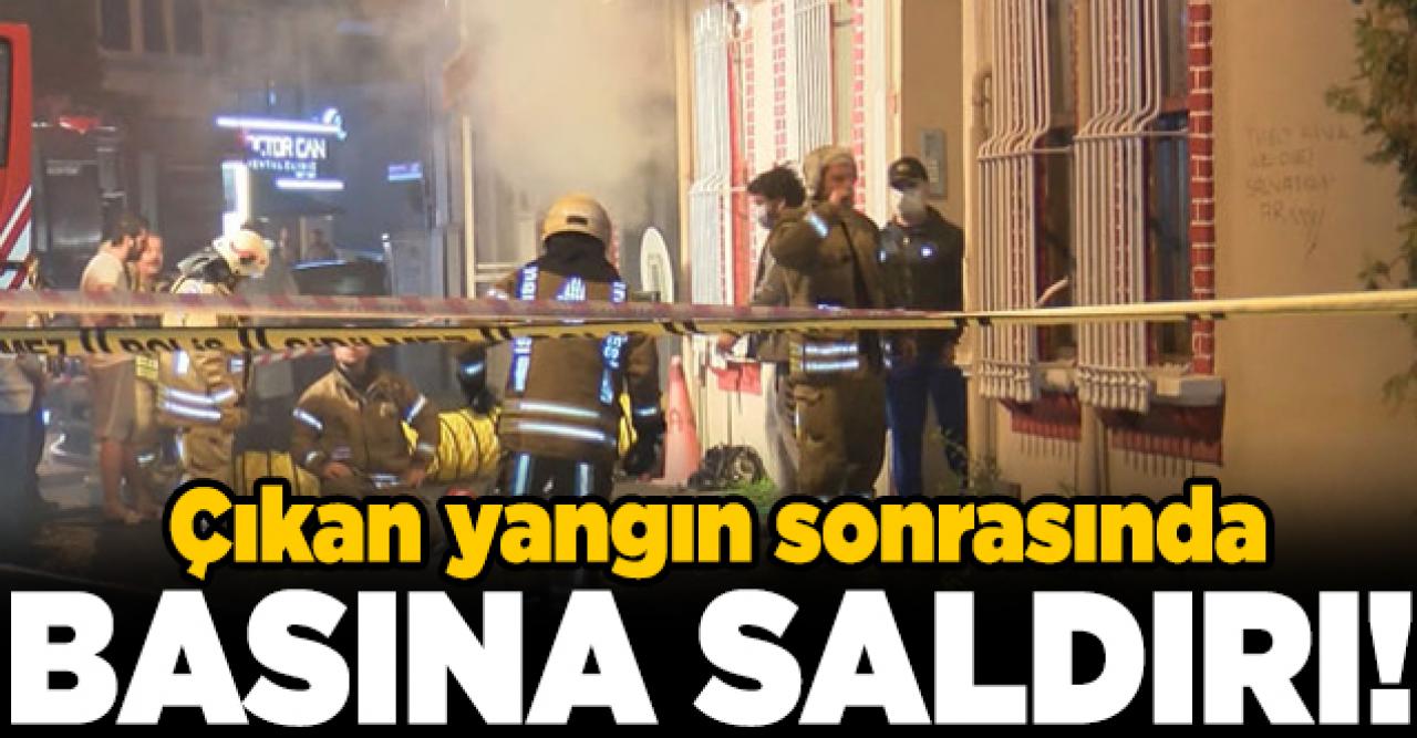 Kapalı restoran yandı, çalışanlardan basına saldırı!