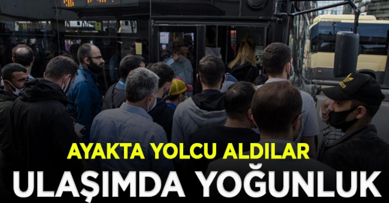 Yenibosna'da minibüs ve otobüsler ayakta yolcu aldı