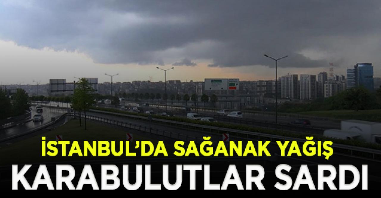 İstanbul üzerinde kara bulutlar ve yağmur